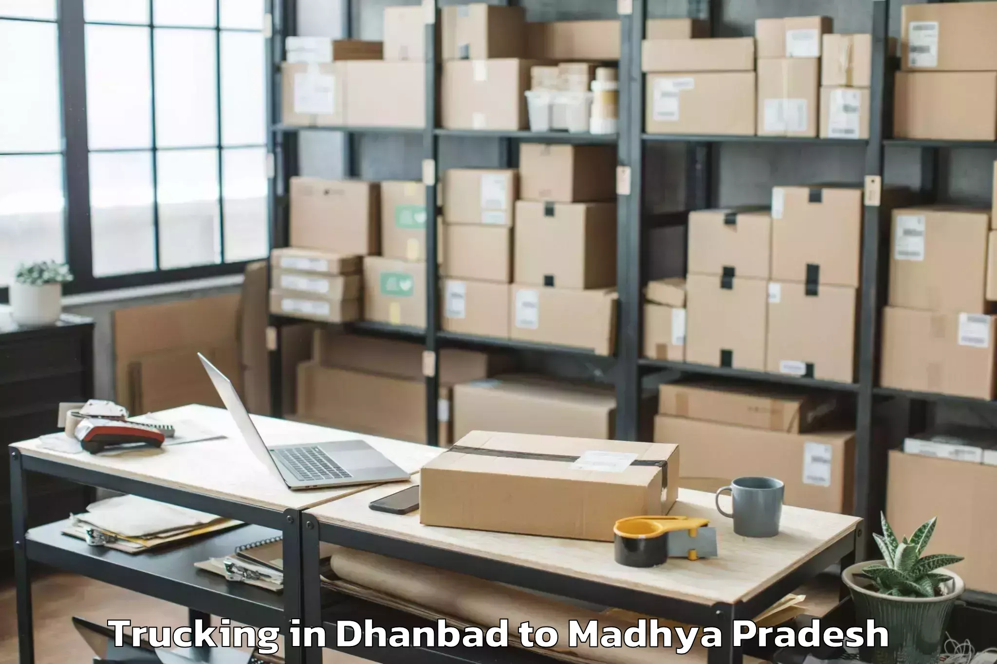 Book Dhanbad to Malwanchal University Indore Trucking Online